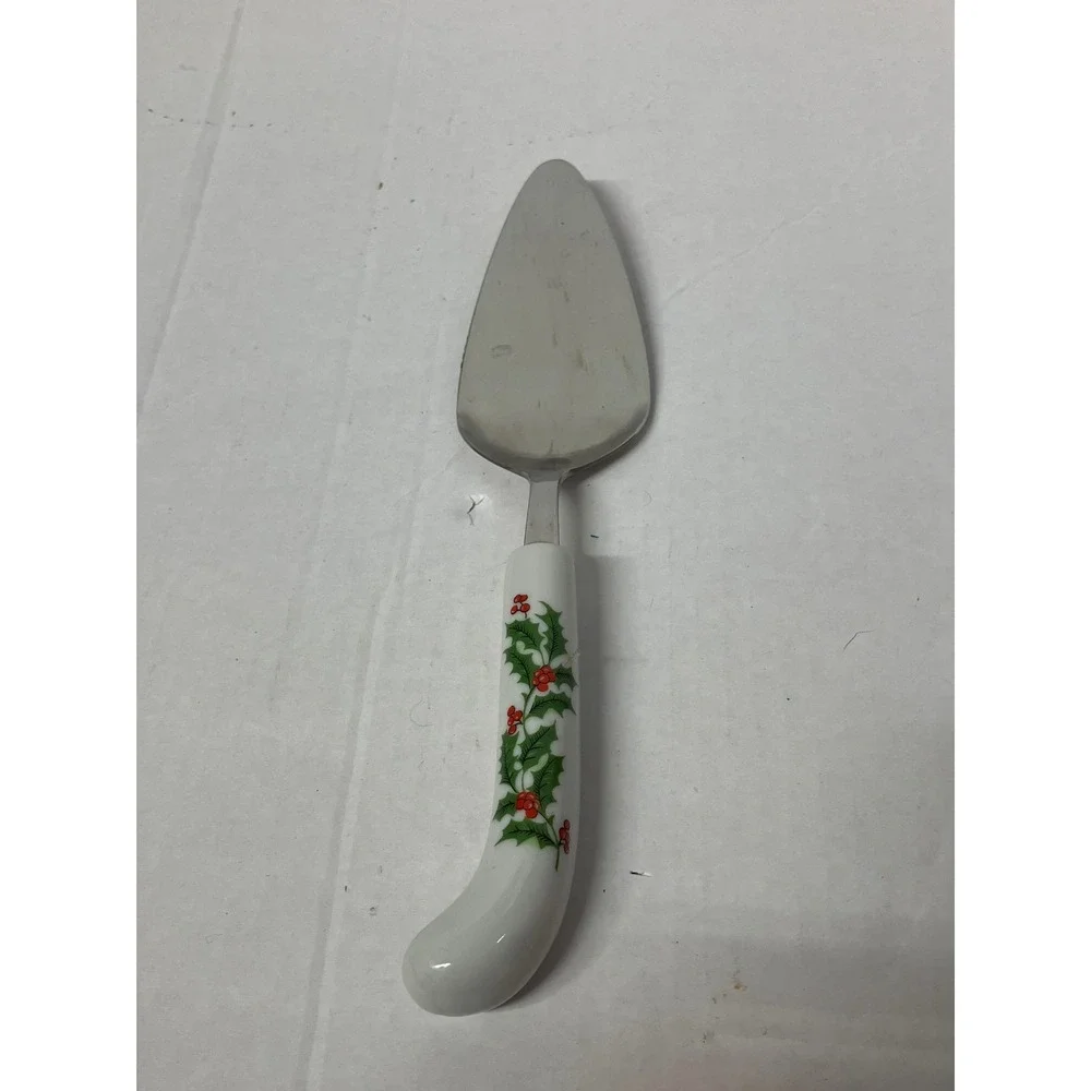 Christmas‎ Holly Pie Cake Server Stainless Steel Porcelain Handle Japan